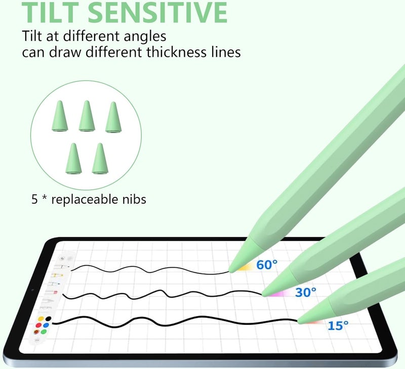 COO ​​​Stylus Pen for iPad 2018-2023 with Palm Rejection, Active Pencil for iPad 10th/9th/8th/7th/6th Generation, for iPad Pro 11/12.9 inch, for iPad Air 5th/4th/3th Gen, for iPad Mini 6th/5th Gen (Green) - Image 2